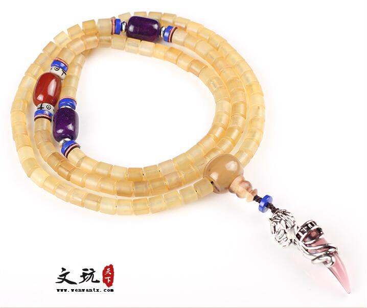 天然羊角藏式民族风佛珠手链饰品-1