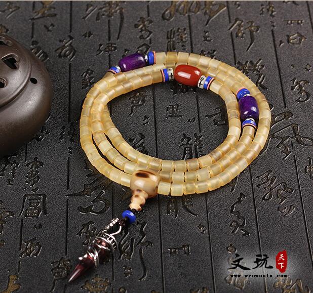 天然羊角藏式民族风佛珠手链饰品-2