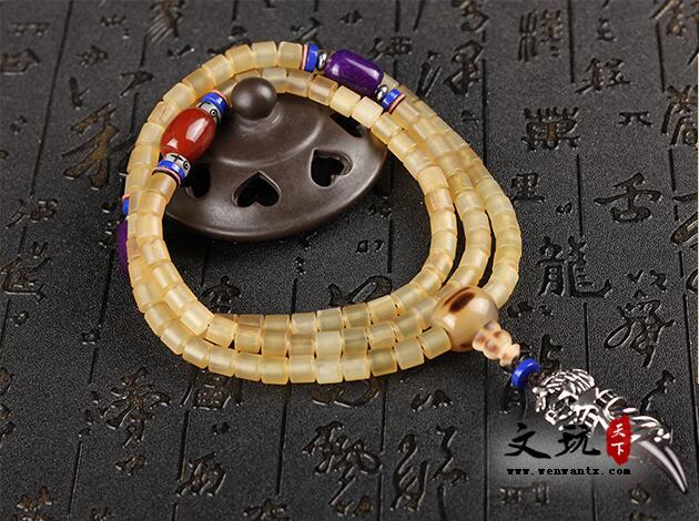 天然羊角藏式民族风佛珠手链饰品-3