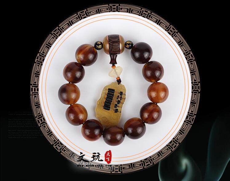 正宗西藏民族风牦牛角棕色圆珠单圈手串佛珠手链原创搭配-6